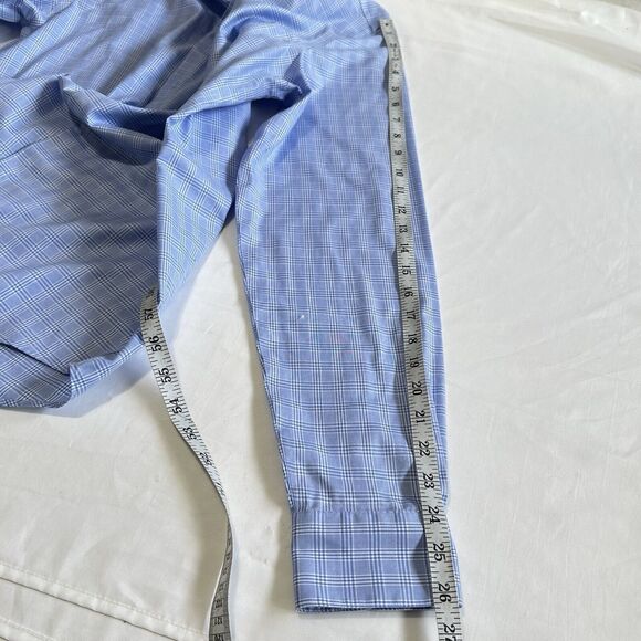 Egara Non-Iron Men’s Blue Shirt Sz 34/35 15.5 Slim Fit Button Down Long Sleeve - Picture 7 of 8